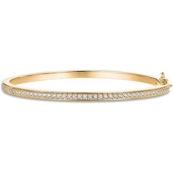 Hypoallergenic Gold Plated Tennis Bracelet with Cubic Zirconia Stones for Women - Picture 1 of 5